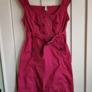 Maeve Fuchsia Button-Front Mini Dress
